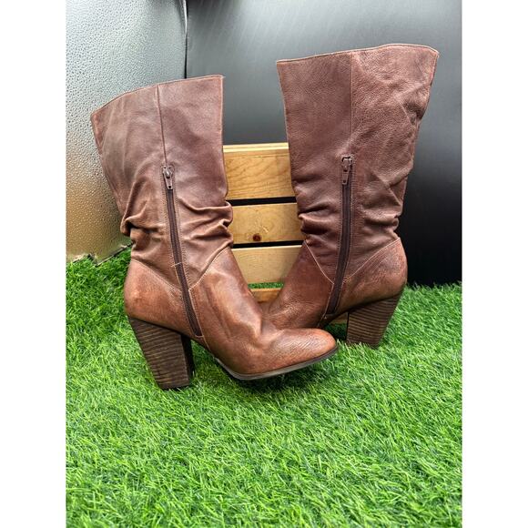 Carlos Santana- Brown- Leather- Heeled Boots-Size 9.5W - Picture 2 of 10